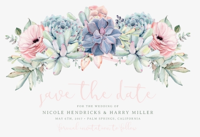 Transparent Wedding Invite Clipart - Save The Date Flowers Png, Png Download, Transparent PNG