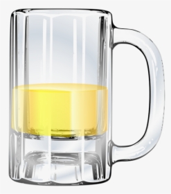 Vector Image Of Half-full Beer Mug - Empty Beer Mug Clipart, HD Png Download, Transparent PNG