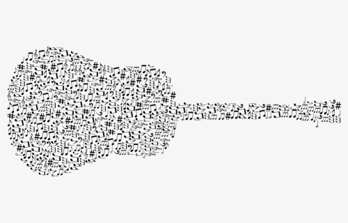 Guitar Made Of Music Notes, HD Png Download, Transparent PNG