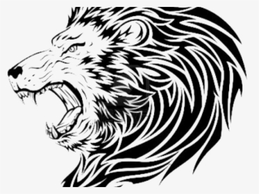 Lion Head Tribal Designs , Png Download - Tribal Lion Tattoo, Transparent Png, Transparent PNG
