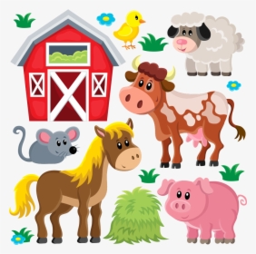 Domestic Pig Livestock Sheep Farm Clip Art - Cartoon Farm Animal Background, HD Png Download, Transparent PNG