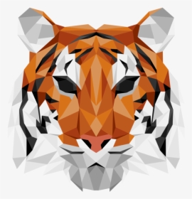 Geometric Tiger - Tiger Head Png Geometric, Transparent Png, Transparent PNG
