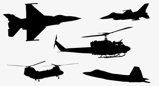 Airplane Military Aircraft Helicopter Bell Uh-1 Iroquois - Silhouette Of Military Aircraft, HD Png Download, Transparent PNG