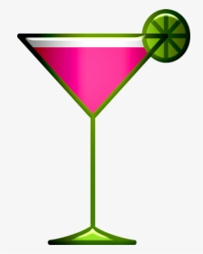 Cocktail, Drink, Pink, Lime, Glass, Refreshment - Pink Cocktail Png, Transparent Png, Transparent PNG