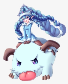 Winter Wonder Lulu & Poro By Ranken Hd Wallpaper Fan - League Of Legends Poro Anime, HD Png Download, Transparent PNG