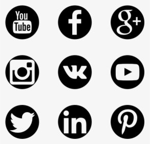Social Network Icons Png - Social Icons Black Png, Transparent Png, Transparent PNG