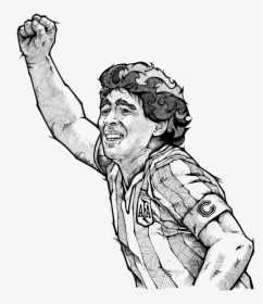 Transparent Maradona Png - Maradona Drawing, Png Download, Transparent PNG