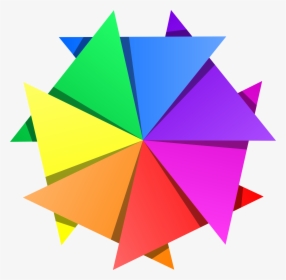 Color Star By @gustavorezende, Star Made With Triangles - Multi Color Star Png, Transparent Png, Transparent PNG
