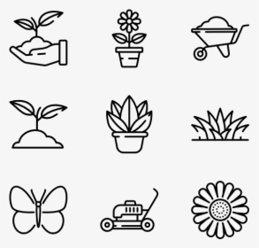 House Plants - Garden Icon Line Png, Transparent Png, Transparent PNG
