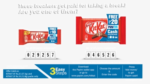 Cashback Buy Kitkat Rs 10 Rs 25 And Get Free Paytm - Get Free Paytm Cash, HD Png Download, Transparent PNG
