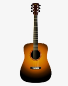 Transparent Guitar Drawing Png - Acoustic Guitar Brown Guitar Png, Png Download, Transparent PNG