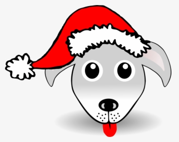 Emotion,art,dog Breed - Cartoon Dog In A Santa Hat, HD Png Download, Transparent PNG