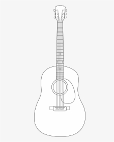 Transparent Guitar - Acoustic Guitar Line Drawing White, HD Png Download, Transparent PNG
