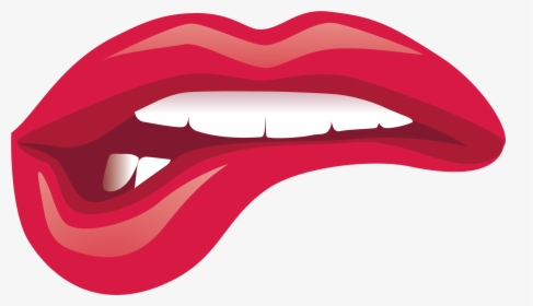 Lip Kiss Cartoon - Red Cartoon Lips Kiss, HD Png Download, Transparent PNG