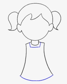 How To Draw A Cartoon Girl In A Few Easy Steps Easy - Draw A Little Girl, HD Png Download, Transparent PNG