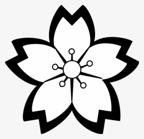 Lily, Flower, Blossom, Outline - Cherry Blossom Flower Clipart Black And White, HD Png Download, Transparent PNG