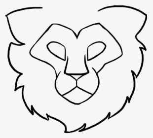 How To Draw A Lion Head - Lion Head Easy Drawing, HD Png Download, Transparent PNG