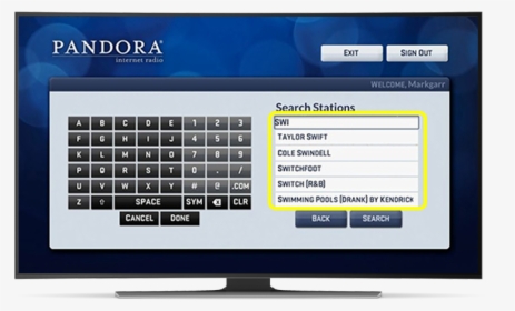 Stream Pandora Through Dish On Your Television - Hopper Dish On Screen Keyboard, HD Png Download, Transparent PNG