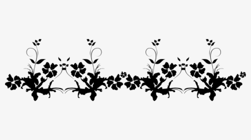 Horizontal Decoration With Leaves Black And White Png - Swirl Leaf Pattern Png, Transparent Png, Transparent PNG