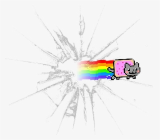 Transparent Nyan Cat Rainbow Png - Bullet Hole In Glass Png, Png Download, Transparent PNG