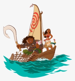 Moana And Maui On Boat, HD Png Download, Transparent PNG