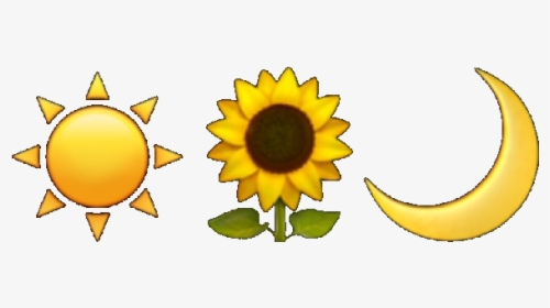 #tumblr #aesthetic #emoji #sunflower #moon #sun #freetoedit - Sunflower Aesthetic Drawing, HD Png Download, Transparent PNG