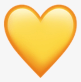 #yellow #aesthetic #tumblr #cute #sun #heart #hearts - Yellow Heart Ios Emoji, HD Png Download, Transparent PNG