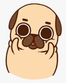 Cute Lovely Kawaii Ftestickers - Puglie Pug, HD Png Download, Transparent PNG