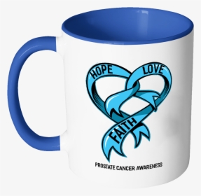 Hope Love Faith Prostate Cancer Awareness Light Blue - Mug, HD Png Download, Transparent PNG