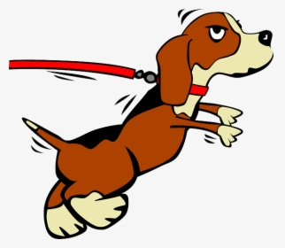 Puppy, Leash, Leashed, Jumping, Collar, Pedigree - Dog On Leash Clip Art, HD Png Download, Transparent PNG