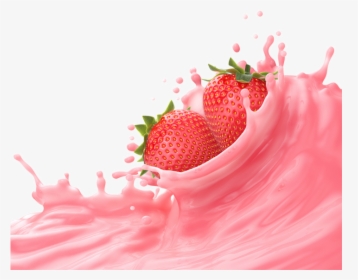 Strawberry Milk Png - Strawberry Milk Splash Png, Transparent Png, Transparent PNG