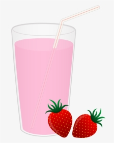 Transparent Milk Glass Png - Strawberry Juice Cartoon Png, Png Download, Transparent PNG