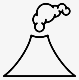 Erupting Volcano - Volcano Black And White, HD Png Download, Transparent PNG