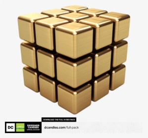 Banner Stock Cube Transparent Gold - Golden Rubiks Cube Background, HD Png Download, Transparent PNG