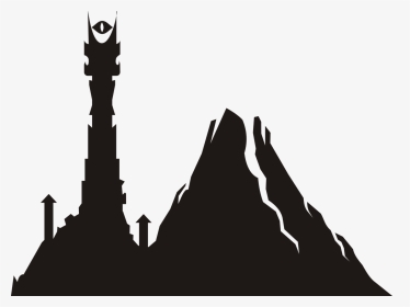 Mordor, Volcano, Mountain Of Destiny, Tower - Eye Of Sauron Silhouette, HD Png Download, Transparent PNG