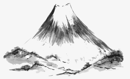 Drawn Volcano Transparent - Japanese Painting Png, Png Download, Transparent PNG