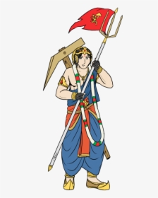 Lord Hanuman With Flag, HD Png Download, Transparent PNG