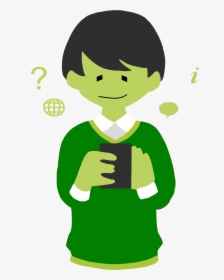 Mobile Clipart Boy - Using Phone Clipart Png, Transparent Png, Transparent PNG
