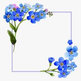 Flowers Watercolor Cover Vector Frame - Watercolor Blue Flower Background, HD Png Download, Transparent PNG