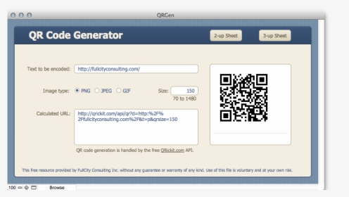 Screen Shot Of The Qr Code Generator - Steenberg, HD Png Download, Transparent PNG