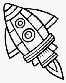Spacecraft Drawing Black And White Rocket Computer - Black And White Rocket, HD Png Download, Transparent PNG