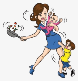 Mom And Family - Busy Mom Png, Transparent Png, Transparent PNG