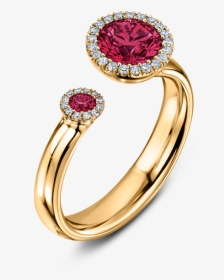Ruby Engagement Rings - Satellite Diamond Ring, HD Png Download, Transparent PNG