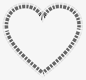 Free Piano Heart Shape - Heart Shaped Piano Keys, HD Png Download, Transparent PNG