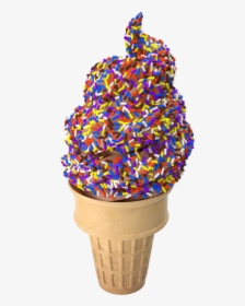 Chocolate Ice Cream Cone With Sprinkles, HD Png Download, Transparent PNG