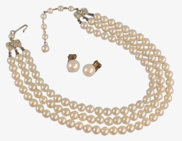 Transparent Pearl Clipart - Three Strand Pearl Necklace, HD Png Download, Transparent PNG