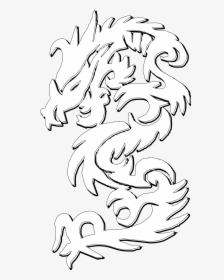 Gustavorezende Chinese Dragon Black White Line Art - Chinese Dragon Symbol Black And White, HD Png Download, Transparent PNG