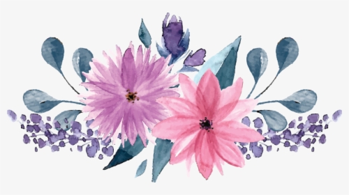 Pink Purple Flower - Free Floral Watercolor Elements, HD Png Download, Transparent PNG