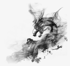 Ink Chinese Dragon Png - Smoke Dragon Png, Transparent Png, Transparent PNG