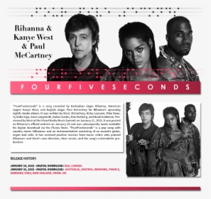 Rihanna Kanye West Paul Mccartney Fourfiveseconds, HD Png Download, Transparent PNG